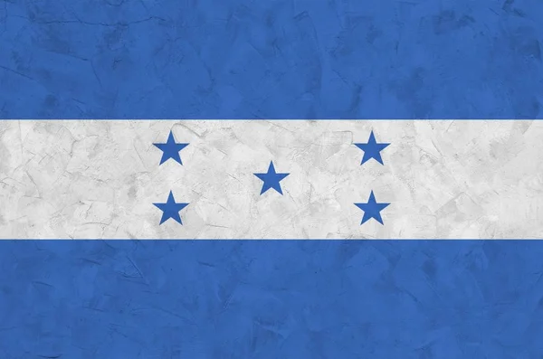 Honduras Vlag Afgebeeld Heldere Verf Kleuren Oude Reliëf Gips Muur — Stockfoto