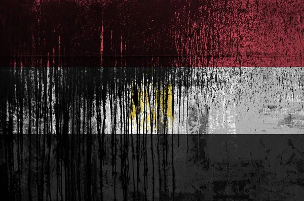 Egypte Vlag Afgebeeld Verf Kleuren Oude Vuile Olievat Muur Close — Stockfoto