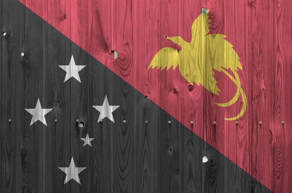 Bandera Papúa Nueva Guinea Representada Colores Pintura Brillantes Antigua Pared — Foto de Stock