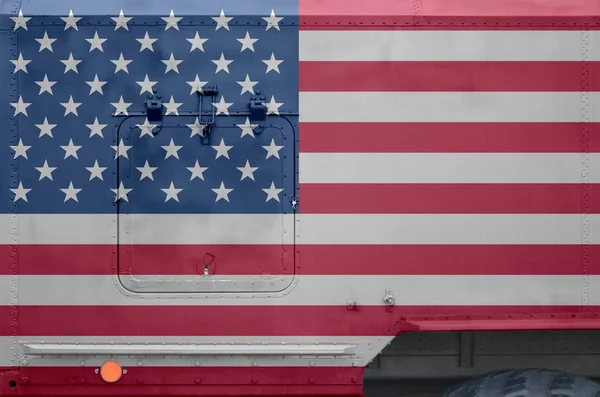 United States America Flag Depicted Side Part Military Armored Truck — Stock Photo, Image