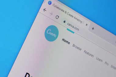 Canva web sitesinin Pc, url - canva.com 'daki ana sayfası.