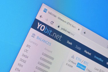 Yobit web sitesinin ana sayfası PC, URL - yobit.net.