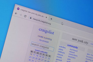 Craigslist web sitesinin web sayfası PC, URL - craigslist.org.