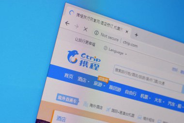 Ctrip web sitesinin Pc, url - ctrip.com üzerindeki anasayfası.