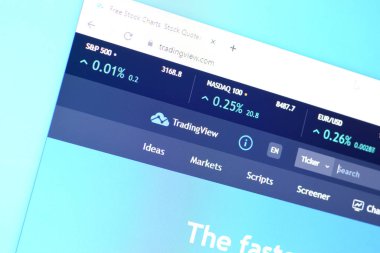 PC, url - trade gview.com 'da Tradingview web sitesinin ana sayfası.