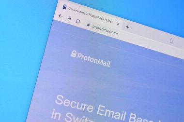 Proton posta web sitesinin ana sayfası PC, URL - protonmail.com.