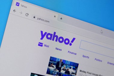 Yahoo web sitesinin ana sayfası Pc, url - yahoo.com.
