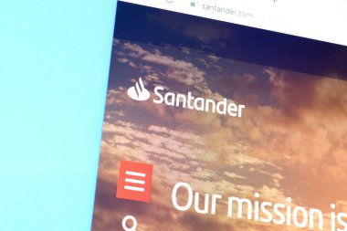 Santander web sitesinin PC, URL - Santan web sayfası