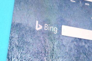 Pc, url - bing.com 'da bing web sitesinin ana sayfası.