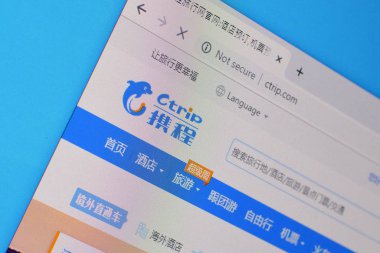 Ctrip web sitesinin Pc, url - ctrip.com üzerindeki anasayfası.