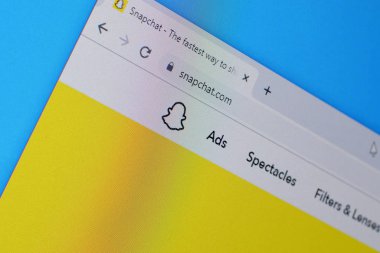 Snapchat web sitesinin ana sayfası PC, URL - snapcha