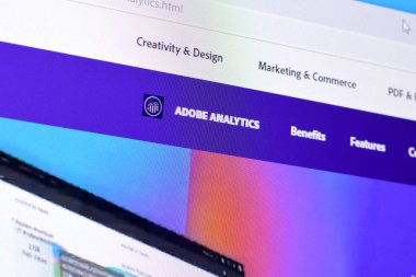 D 'deki resmi web sitesinde adobe analitik ürününün web sayfası