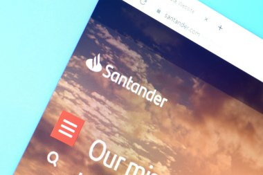 Santander web sitesinin PC, URL - Santan web sayfası
