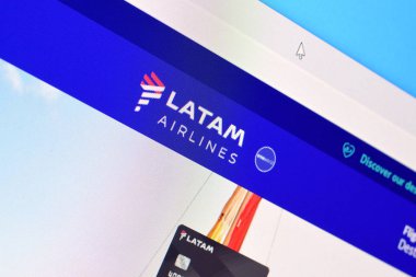 Latam Havayolları 'nın web sitesinin ana sayfası PC, URL - I