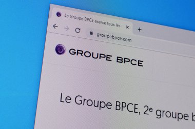 Pc, url - bpce.fr gösteriminde bpce web sitesinin ana sayfası.