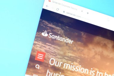 Santander web sitesinin ana sayfası Pc, URl - Santander.com.