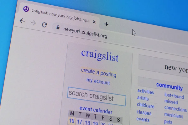 Homepage der craigslist website auf dem display von pc, url - craig — Stockfoto
