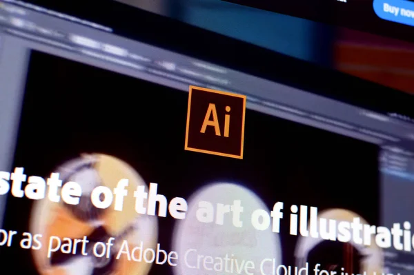 Webseite von Adobe Illustrator Produkt auf der offiziellen Website auf der — Stockfoto