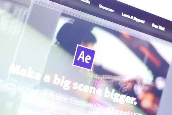 Webseite von Adobe After Effects Produkt auf der offiziellen Website auf dem Display des PC — Stockfoto