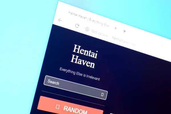 Página web de hentai haven en la pantalla de PC, url - hentaihaven.org . — Foto de Stock