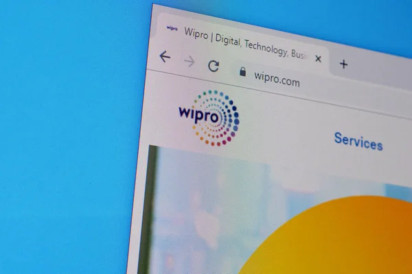 Homepage wipro webové stránky na displeji Pc, url - wipro.com. — Stock fotografie