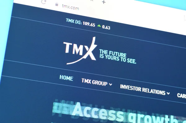 Сайт tmx на дисплее ПК, url - tmx.com . — стоковое фото