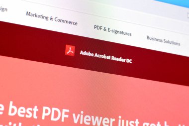 Resmi web sitesinde adobe acrobat okuyucu ürünü web sayfası 