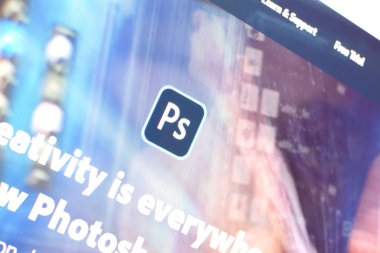 d 'deki resmi web sitesinde adobe photoshop ürünü web sayfası