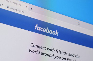 Facebook web sitesinin web sayfası Pc, URL - facebook.com.