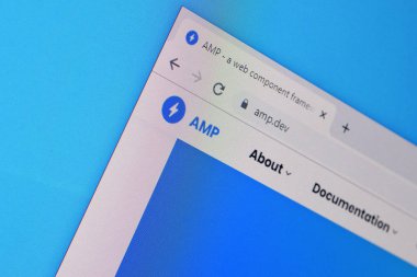 Pc, url - amp.dev gösteriminde amfi web sitesinin ana sayfası.