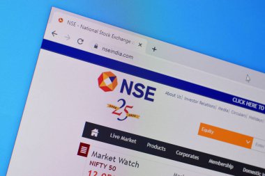 Nse lndia web sitesinin ana sayfası Pc, URl - nseindia.com.