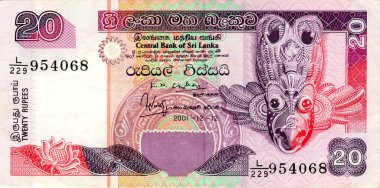 Sri Lanka 'nın 20 rupi' lik banknotu Sri Lanka 'nın ulusal para birimidir.