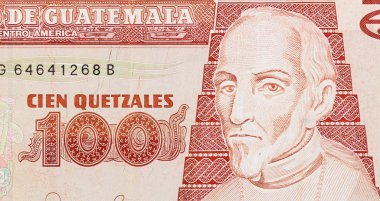 Bishop ve Bachelor Francisco Marroquin Guatemala 'da 2007 Quetzales Banknote Parçası