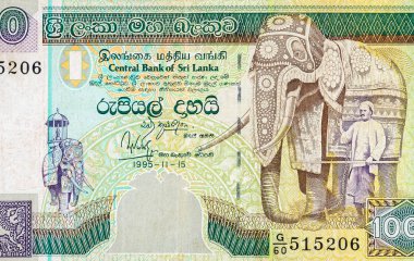 1000 Sri Lanka rupisi. Para faturası renkli banknot.