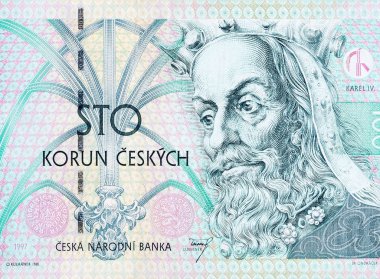 Kral Karel IV veya Charles IV Çek Cumhuriyeti 'nden Bohemya' nın ilk kralı 100 Korun