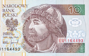 Polonya Prensi Mieszko 'nun portresi. 10 zloti.