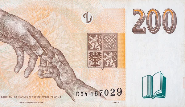 Çek Cumhuriyeti 200 Korun 1998 Banka Tasarı Parçası — Stok fotoğraf