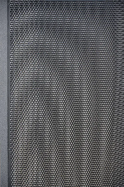 Abstract black metallic mesh texture pattern for Industrial background. Speaker of musical column and free space for text — 스톡 사진