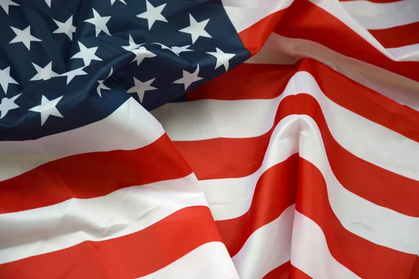 United States of America waving flag with many folds — Stock Photo, Image