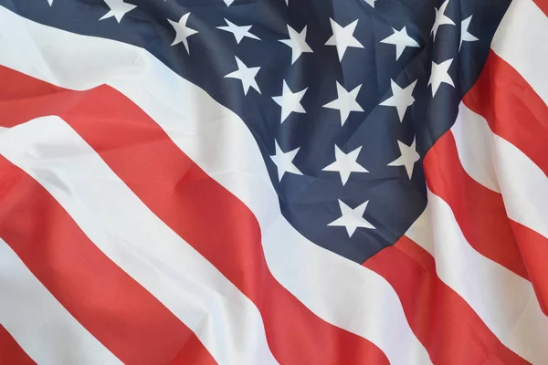 United States of America waving flag with many folds — Stock Photo, Image