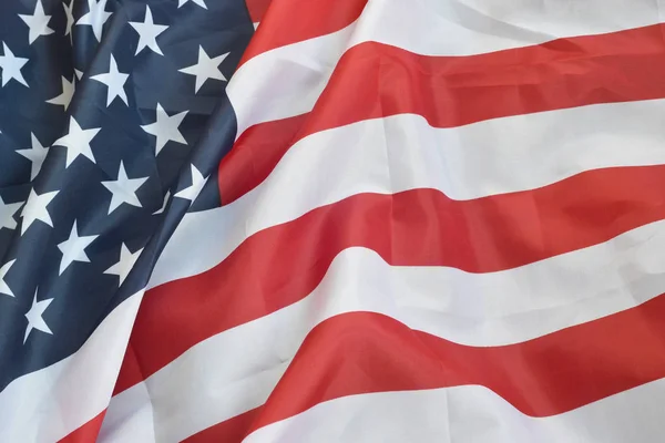 United States of America waving flag with many folds — Stock Photo, Image