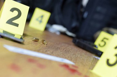 İçerideki çatışmadan sonra olay yerinde çadır kurmuşlar. Olay yeri inceleme sürecinde delil olarak silah fişekleri kullanılıyor.