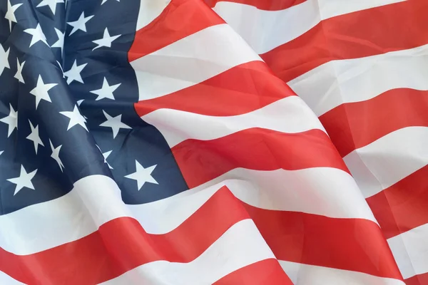 United States of America waving flag with many folds — Stock Photo, Image