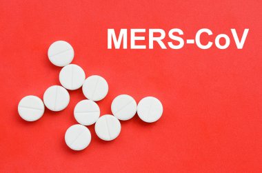 Mers-Cov Novel Corona virüs konsepti. Orta Doğu Solunum Sendromu soyut kolajı. Çin enfeksiyonu