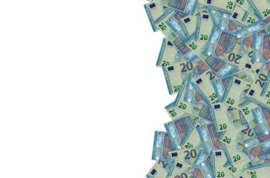 20 avroluk banknotun küçük mavi detaylarla yakın plan modeli