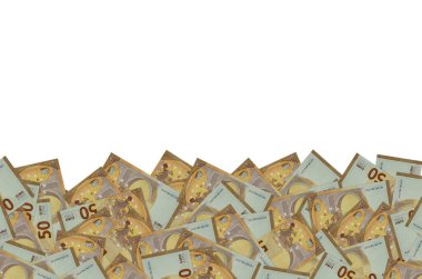 50 avroluk banknotun küçük kahverengi detaylarla yakın plan modeli