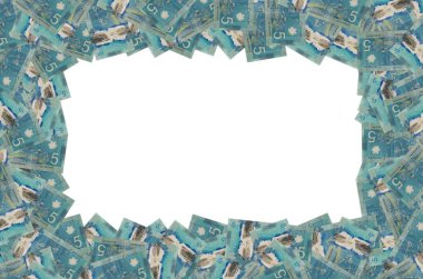 Dextre ve canadarm2 Kanada 'da 5 Dolar 2013 Polymer Banknote deseni