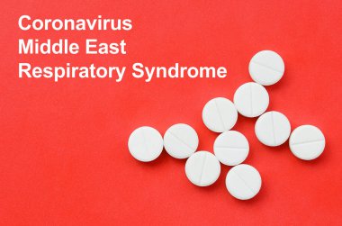 Mers-Cov Novel Corona virüs konsepti. Orta Doğu Solunum Sendromu soyut kolajı. Çin enfeksiyonu