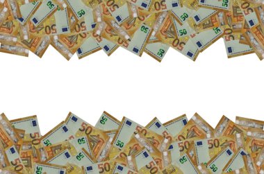 50 avroluk banknotun küçük kahverengi detaylarla yakın plan modeli