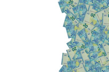20 avroluk banknotun küçük mavi detaylarla yakın plan modeli